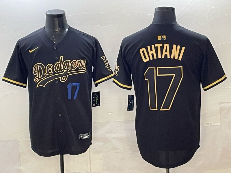 Men 2025 Los Angeles Dodgers #17 Ohtani Black Nike MLB Jersey style 074